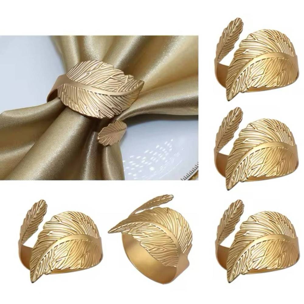 Набор колец для салфеток Листья Gold 6 шт