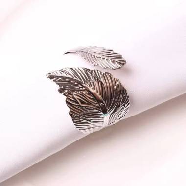 Набор колец для салфеток Листья Silver 6 шт