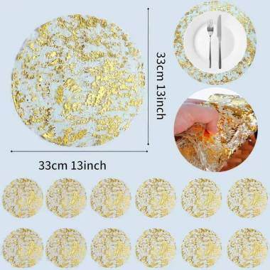 Серветки сервірувальні круглі Leeseph Gold 33 см 10 штук