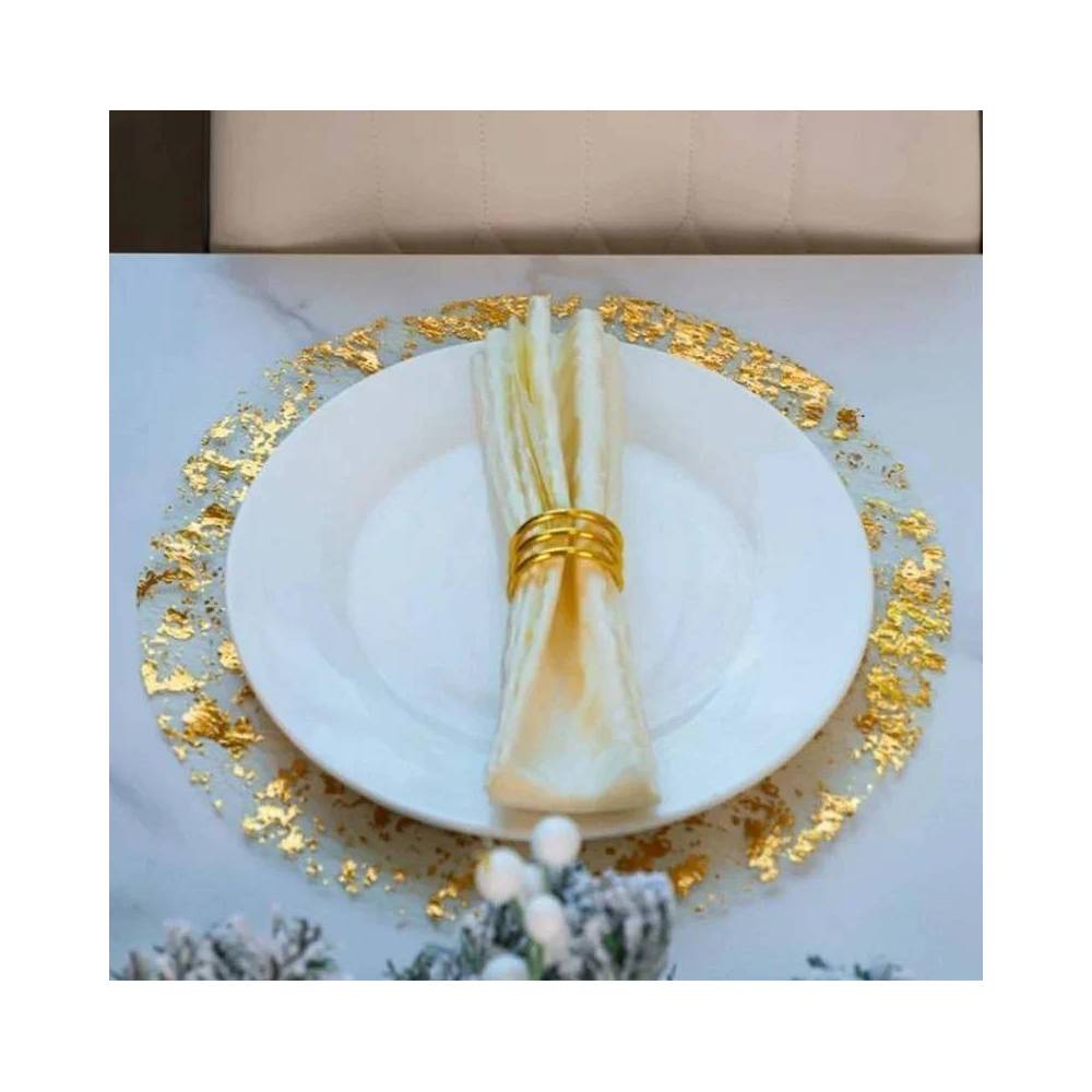 Серветки сервірувальні круглі Leeseph Gold 33 см 10 штук