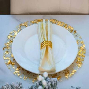 Серветки сервірувальні круглі Leeseph Gold 33 см 10 штук