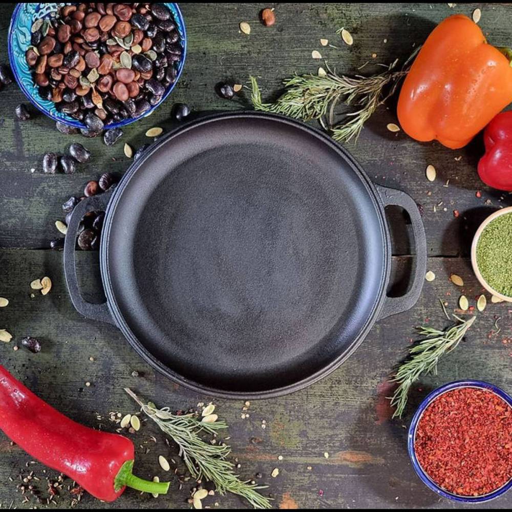 Пательня-кришка чавунна з двома ручками Maysternya 26*2,5 см