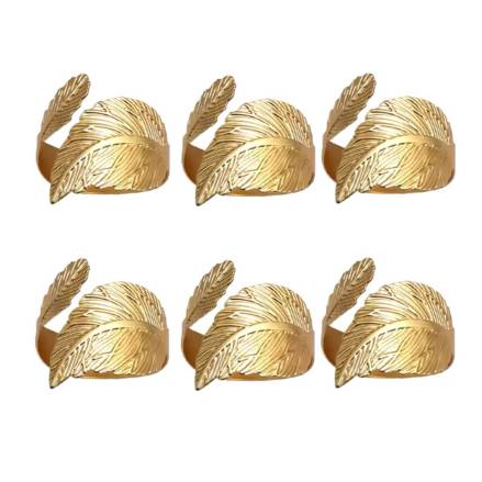 Набор колец для салфеток Листья Gold 6 шт