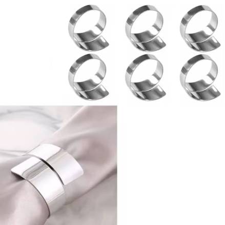 Набір кілець для серветок Silver 6 шт купити недорого || Metelka.com.ua