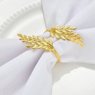 Набір кілець для серветок Гілочка Gold 6 шт купити недорого || Metelka.com.ua