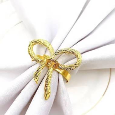 Набір кілець для серветок Бантики Leeseph Gold 6 шт купити недорого || Metelka.com.ua