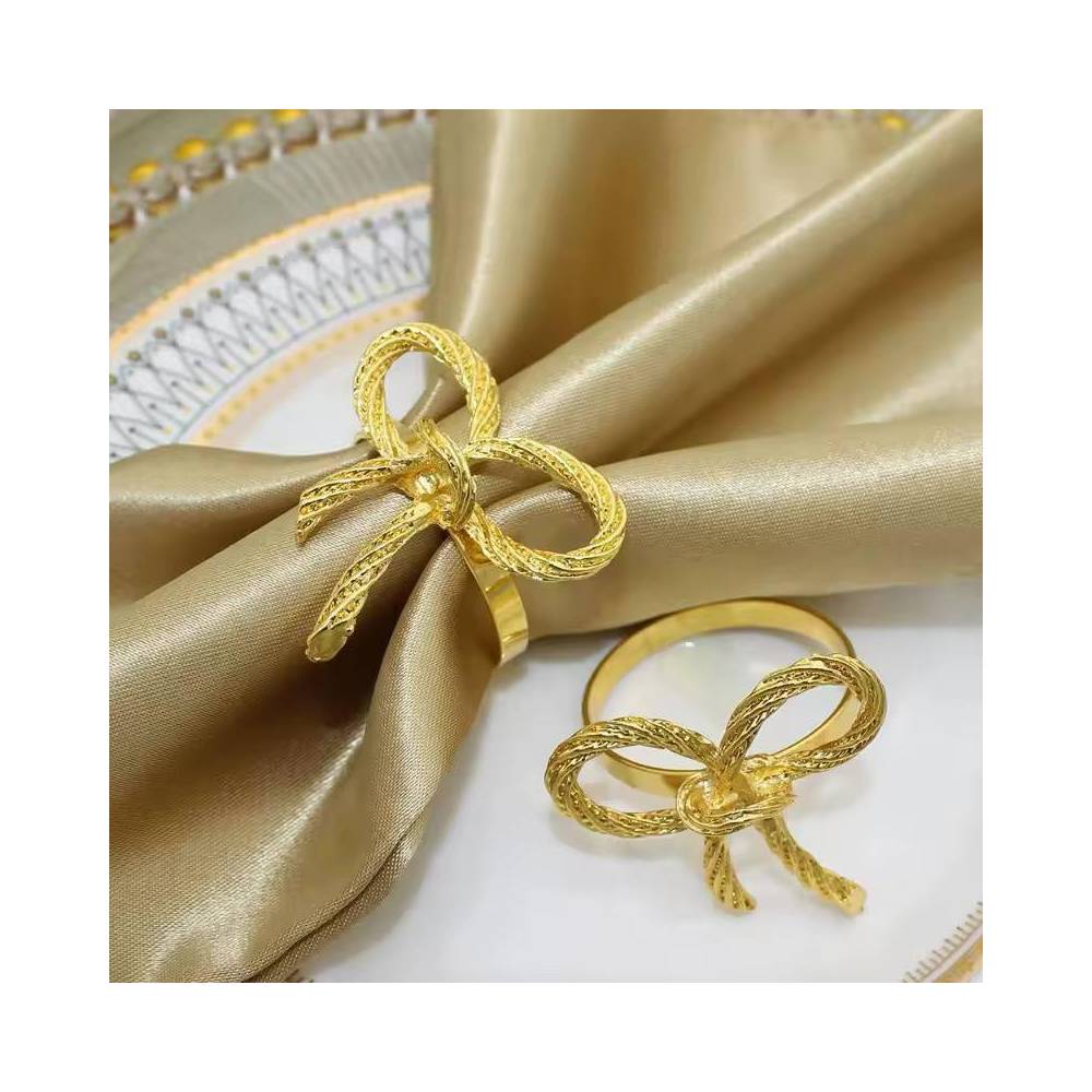 Набір кілець для серветок Бантики Leeseph Gold 6 шт купити недорого || Metelka.com.ua
