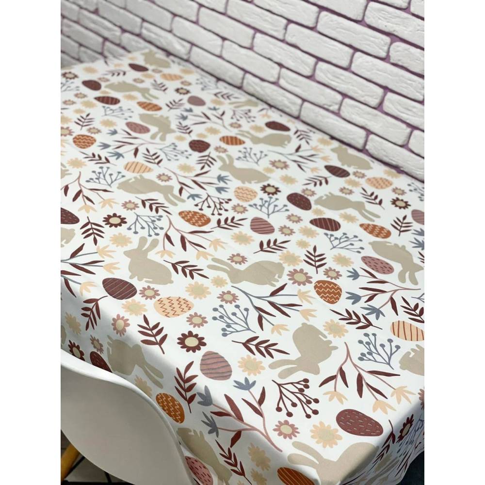 Скатертина Великодній Кролик 120х170см бежева купити недорого || Metelka.com.ua