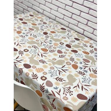 Скатерть Пасхальный кролик 120х170см бежевая купить недорого || Metelka.com.ua