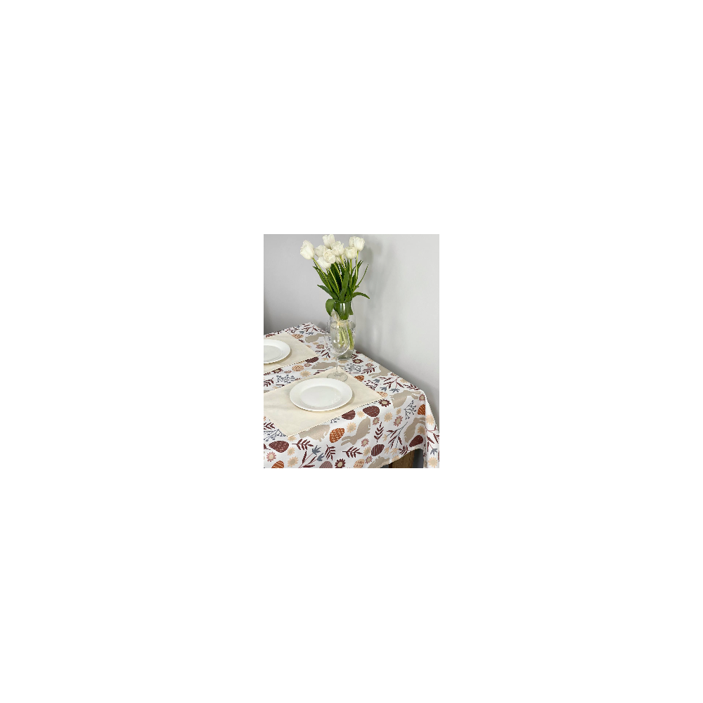 Скатерть Пасхальный кролик 120х170см бежевая купить недорого || Metelka.com.ua