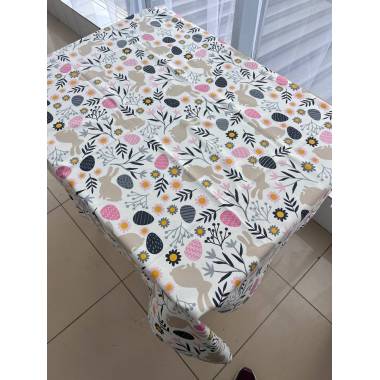 Скатерть Пасхальный кролик 120х170см серая купить недорого || Metelka.com.ua