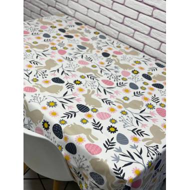 Скатерть Пасхальный кролик 120х170см серая купить недорого || Metelka.com.ua
