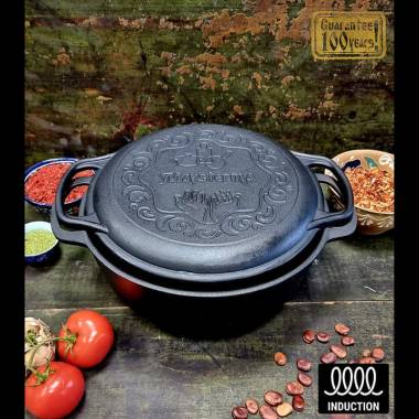 Казан чавунний WOK Maysternya з кришкою-сковородою 6 л Т404СР купити недорого || Metelka.com.ua