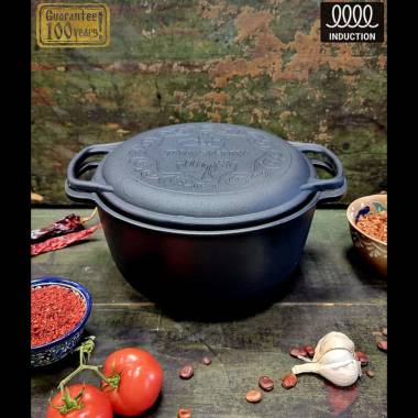 Казан чавунний WOK Maysternya з кришкою-сковородою 6 л Т404СР купити недорого || Metelka.com.ua