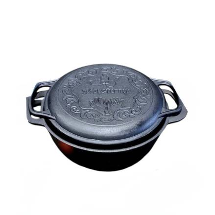 Казан чугунный WOK Maysternya с крышкой-сковородой 5 л Т403СР купить недорого || Metelka.com.ua