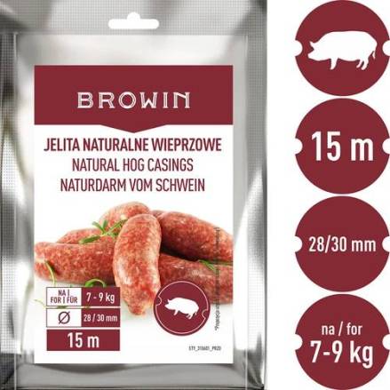 Натуральні свинячі оболонки Browin 28/30мм 15м купити недорого || Metelka.com.ua