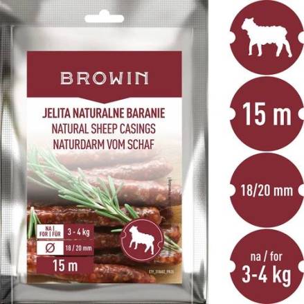 Натуральні оболонки баранячі Browin 18/20мм 15м купити недорого || Metelka.com.ua