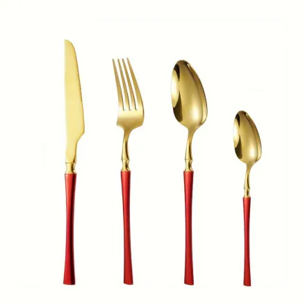 Набір столових приладів Leeseph 20 предметів 5 персон червоний Mv053 купити недорого || Metelka.com.ua