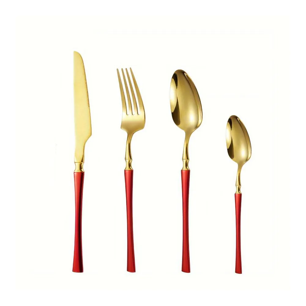 Набор столовых приборов Leeseph 20 предметов 5 персон красный Mv053 купить недорого || Metelka.com.ua