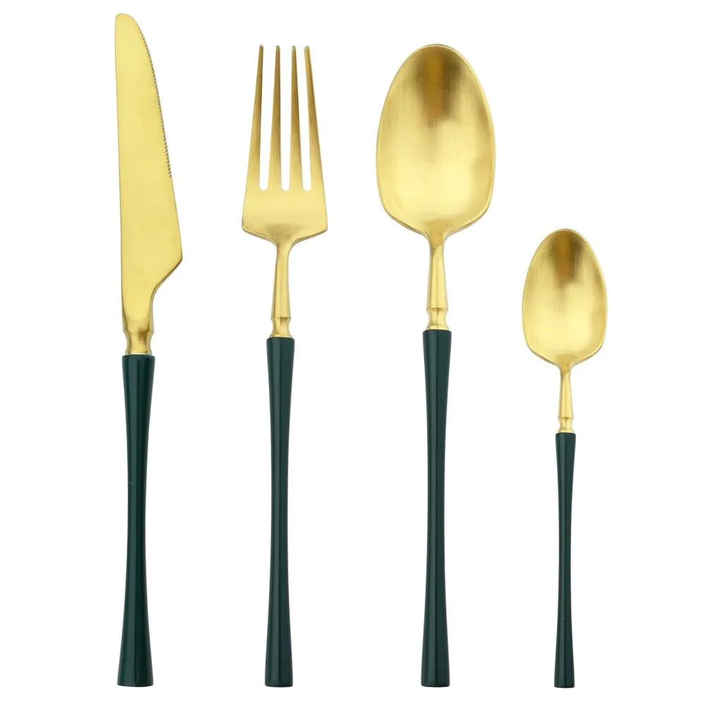 Набор столовых приборов Leeseph 20 предметов 5 персон зеленый Mv054 купить недорого || Metelka.com.ua