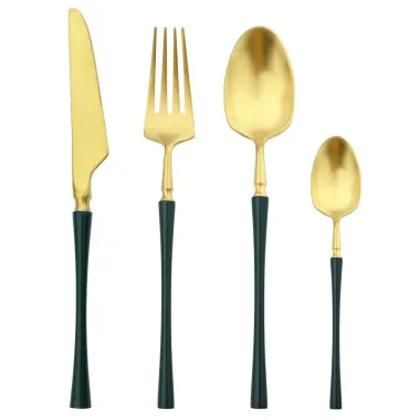 Набор столовых приборов Leeseph 20 предметов 5 персон зеленый Mv054 купить недорого || Metelka.com.ua