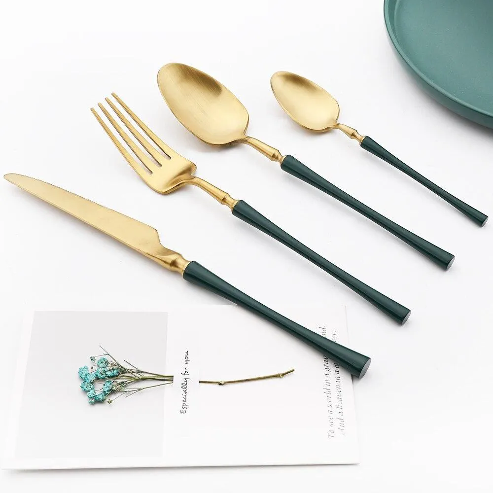 Набор столовых приборов Leeseph 20 предметов 5 персон зеленый Mv054 купить недорого || Metelka.com.ua
