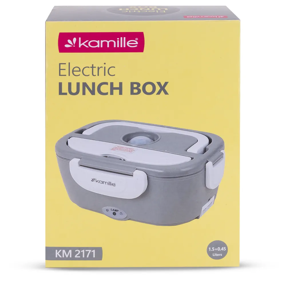 copy of Ланчбокс електричний із підігрівом Kamille від 220В/12В 1л т.сірий купити недорого || Metelka.com.ua