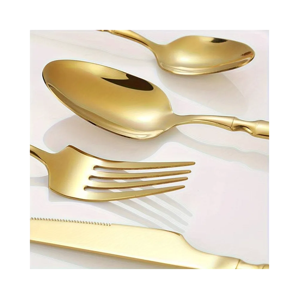Набор столовых приборов Leeseph 30 предметов 6 персон золото Mv067 купить недорого || Metelka.com.ua
