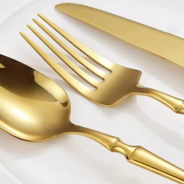 Набор столовых приборов Leeseph 30 предметов 6 персон золото Mv067 купить недорого || Metelka.com.ua