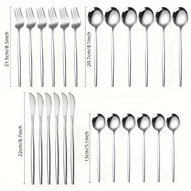 Набор столовых приборов Leeseph 30 предметов 6 персон серебро Mv052 купить недорого || Metelka.com.ua
