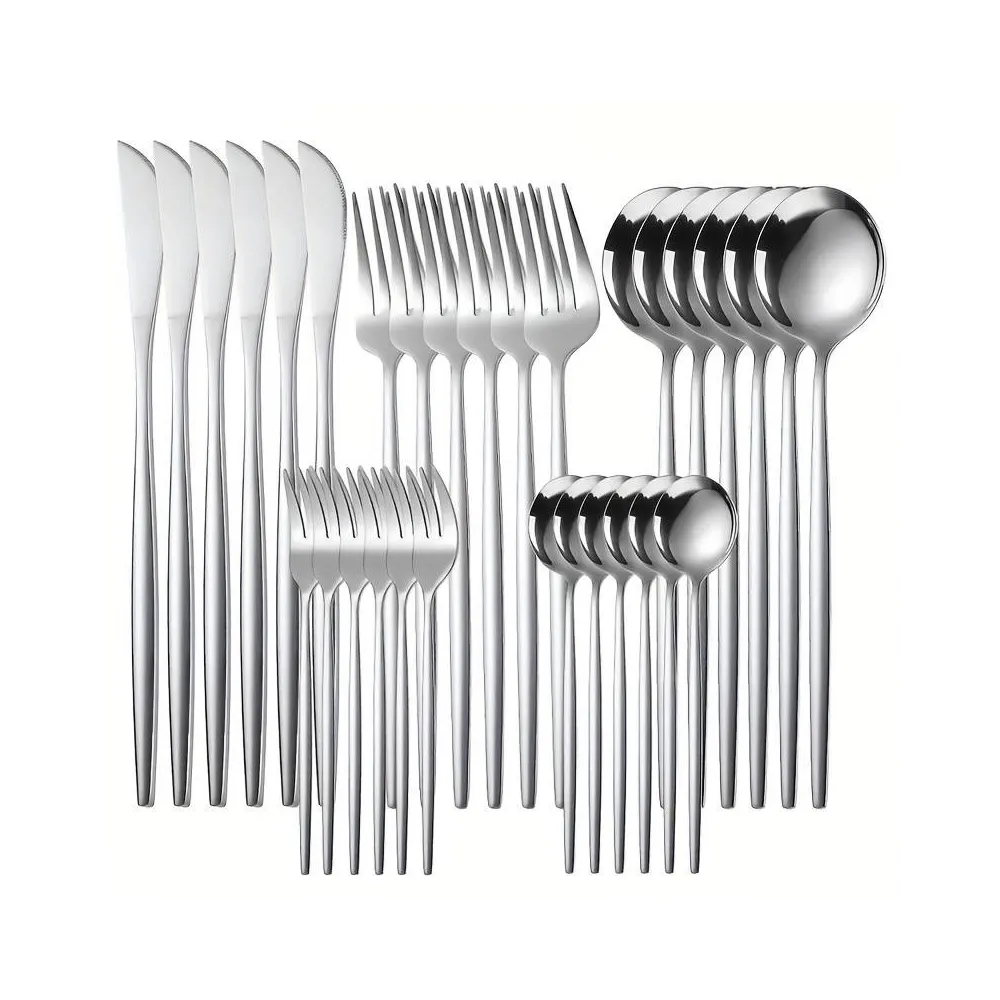 Набір столових приладів Leeseph 30 предметів 6 персон срібло Mv052 купити недорого || Metelka.com.ua