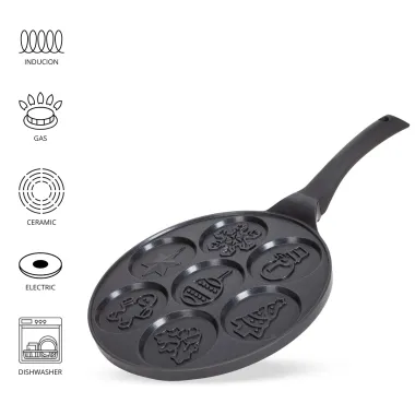 Сковорода для блинов и панкейков Kamille Christmas Pancake 26см купить недорого || Metelka.com.ua
