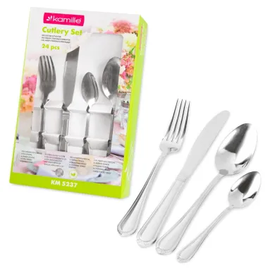 Набір столових приладів Kamille 24 пр на 6 персон 5237R нерж. сталь купити недорого || Metelka.com.ua