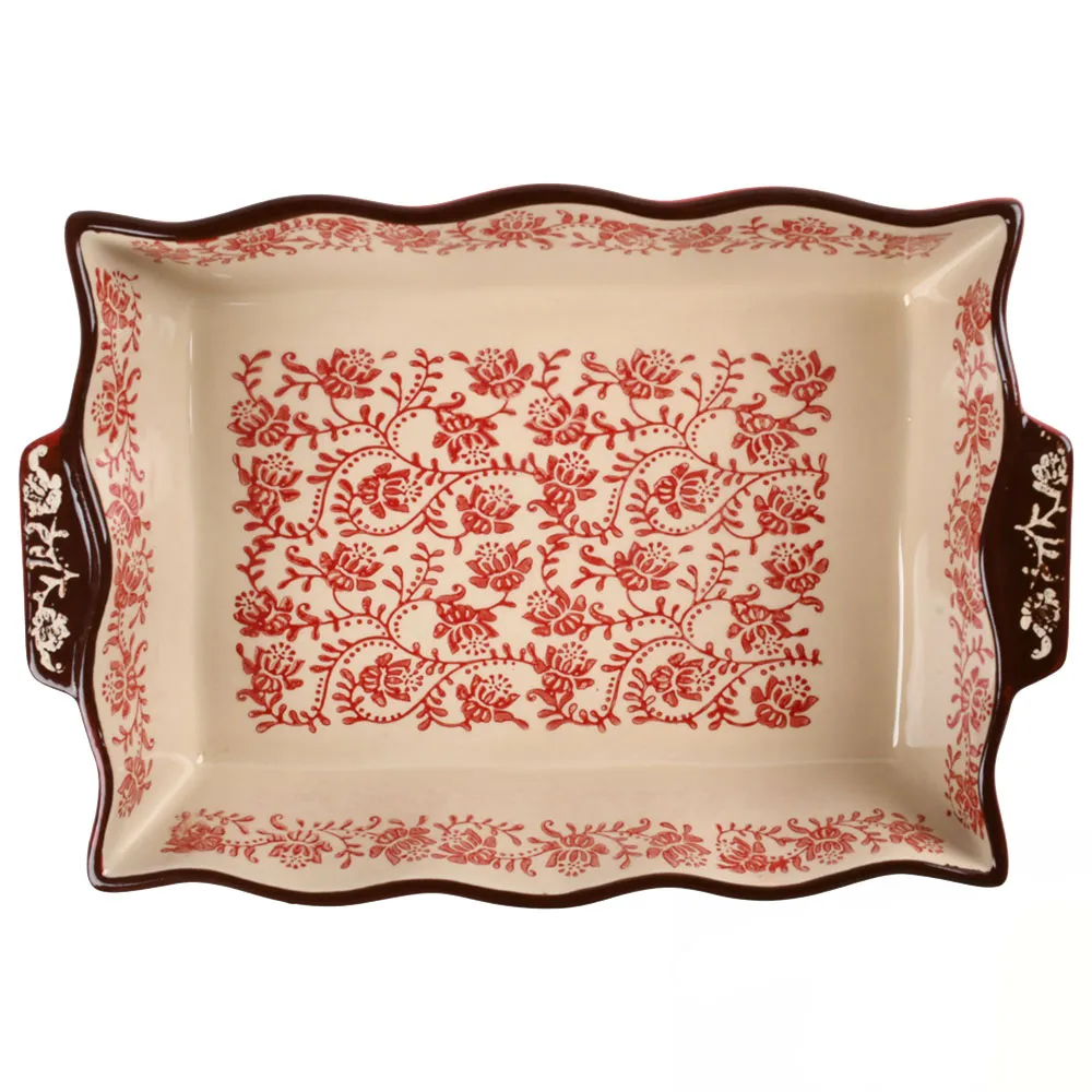 Керамічна форма для запікання Traditions 27*19*6см червона купити недорого || Metelka.com.ua