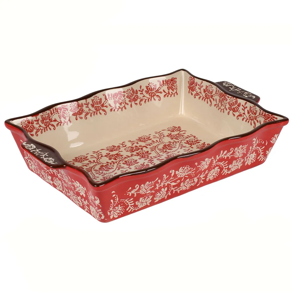 Керамічна форма для запікання Traditions 27*19*6см червона купити недорого || Metelka.com.ua