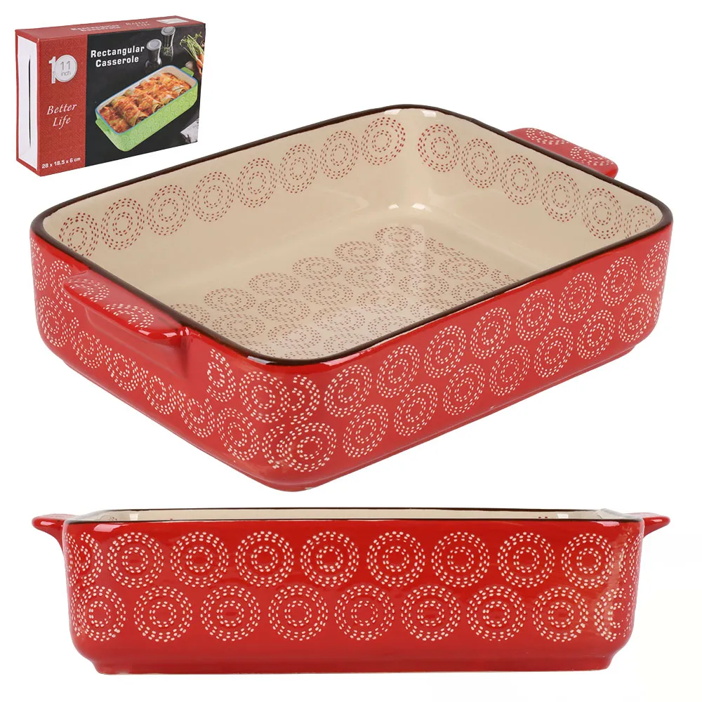 Керамічна форма для запікання Traditions 35*24.5*6.5см червона купити недорого || Metelka.com.ua