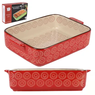 Керамічна форма для запікання Traditions 35*24.5*6.5см червона купити недорого || Metelka.com.ua