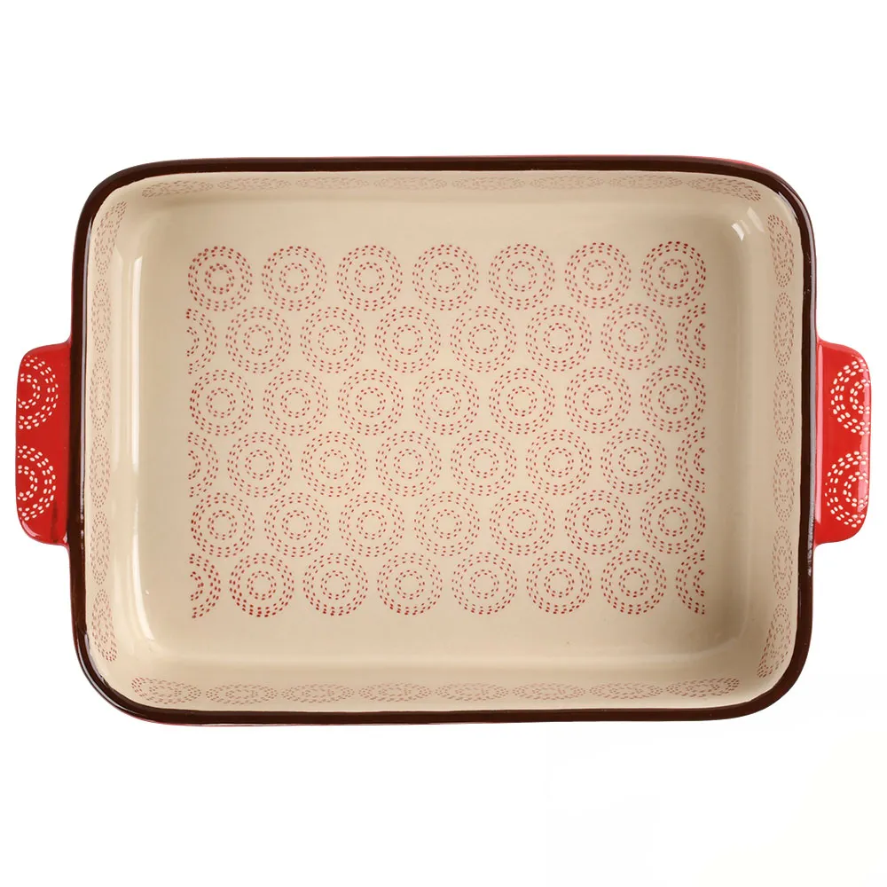 Керамічна форма для запікання Traditions 35*24.5*6.5см червона купити недорого || Metelka.com.ua