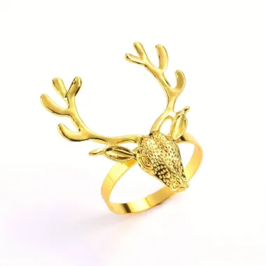 Набор колец для салфеток Олени 6 шт золотые Mv055 купить недорого || Metelka.com.ua