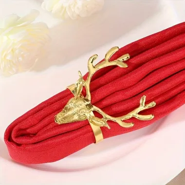 Набор колец для салфеток Олени 6 шт золотые Mv055 купить недорого || Metelka.com.ua