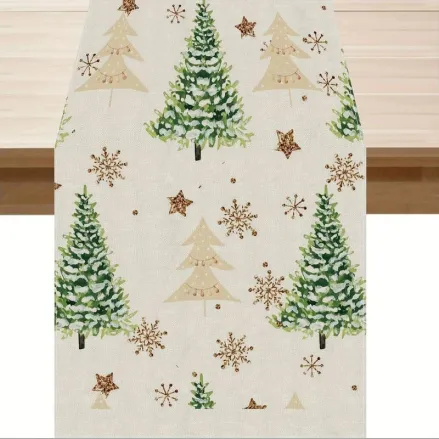 Дорожка новогодняя Елочки Leeseph 180см беж Mv057 купить недорого || Metelka.com.ua