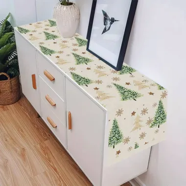 Доріжка новорічна Ялинки Leeseph 180см беж Mv057 купити недорого || Metelka.com.ua