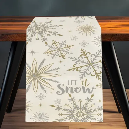 Доріжка новорічна Сніжинки Leeseph 180см беж Mv064 купити недорого || Metelka.com.ua