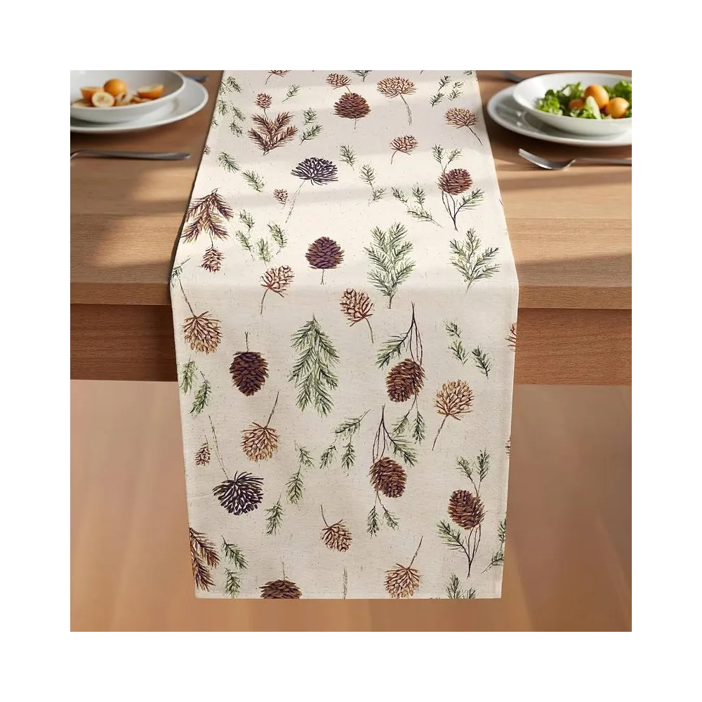 Дорожка новогодняя Шишки Leeseph 180см беж Mv066 купить недорого || Metelka.com.ua