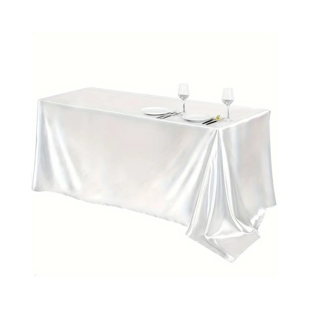 Скатертина атласна святкова Leeseph 145×300см біла купити недорого || Metelka.com.ua