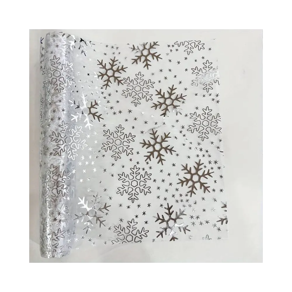 Дорожка новогодняя Leeseph Снежинки 28*275 см серебро купить недорого || Metelka.com.ua