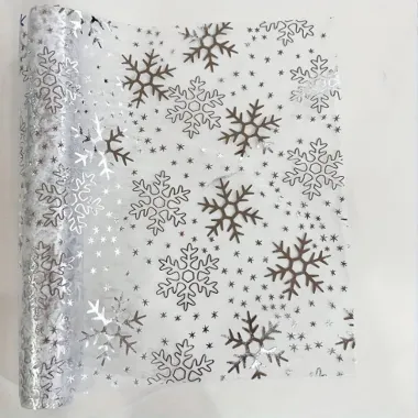 Доріжка новорічна Leeseph Снежиннки 28*275 см срібло купити недорого || Metelka.com.ua