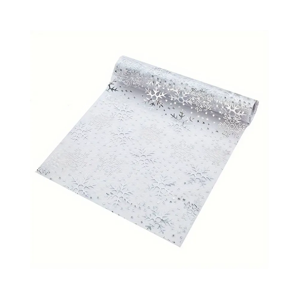 Доріжка новорічна Leeseph Снежиннки 28*275 см срібло купити недорого || Metelka.com.ua