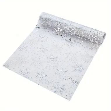 Доріжка новорічна Leeseph Снежиннки 28*275 см срібло купити недорого || Metelka.com.ua