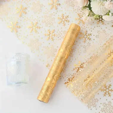 Доріжка сервірувальна Leeseph Снежинки 28*275см золото купити недорого || Metelka.com.ua